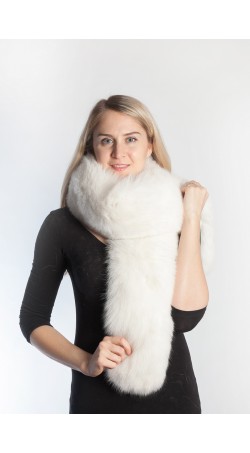 White fox fur scarf